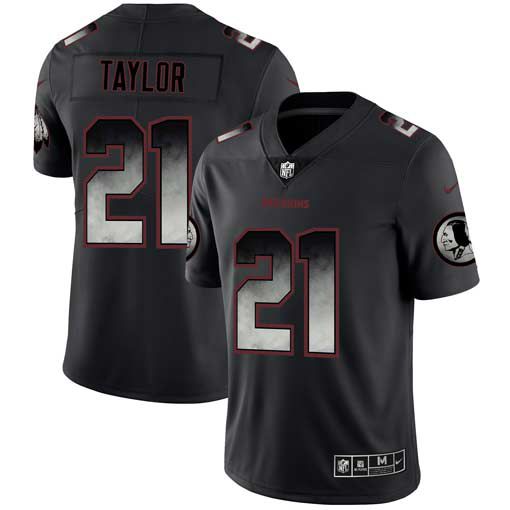 Men Washington Redskins #21 Taylor Nike Teams Black Smoke Fashion Limited NFL Jerseys